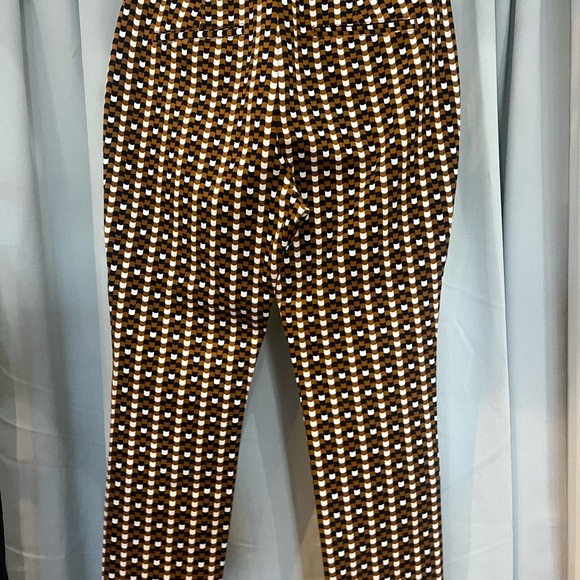 Anthropologie Maeve Brown and White Patterned Pants - Picture 2 of 5